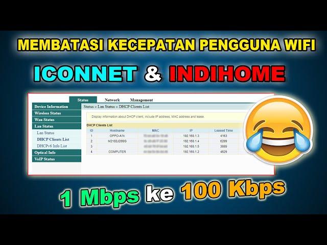 Cara Mengurangi Kecepatan WiFi Indihome/ICONNET untuk Pengguna Lain