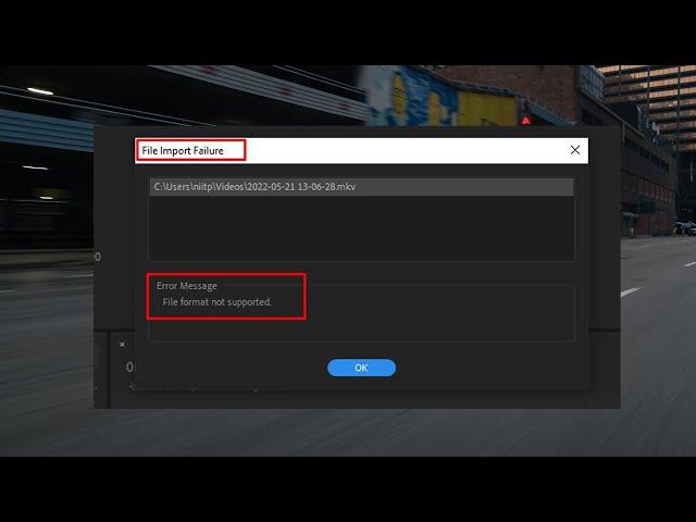 How To fix file import failure premiere pro | File Format Not Supported in premiere pro