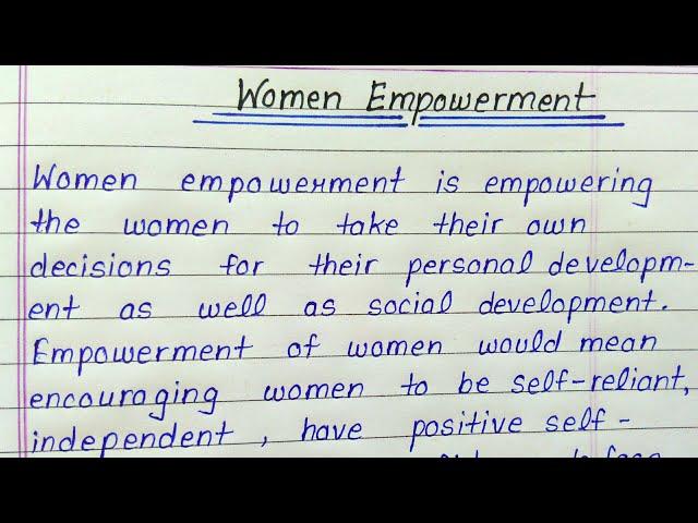 Women empowerment essay writing in english