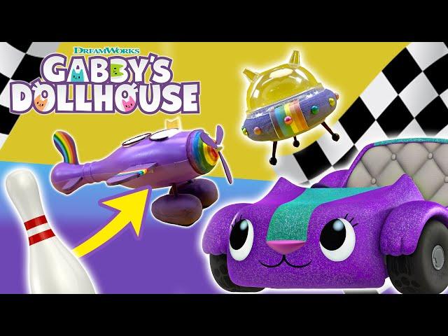 Race Day CRAFTING! ️Racecar, ️ Plane  Spaceship DIY! | GABBY'S DOLLHOUSE