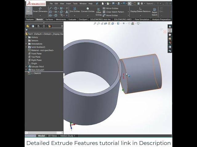 solidworks tips and tricks - 2|  extrude on curve surface #shorts