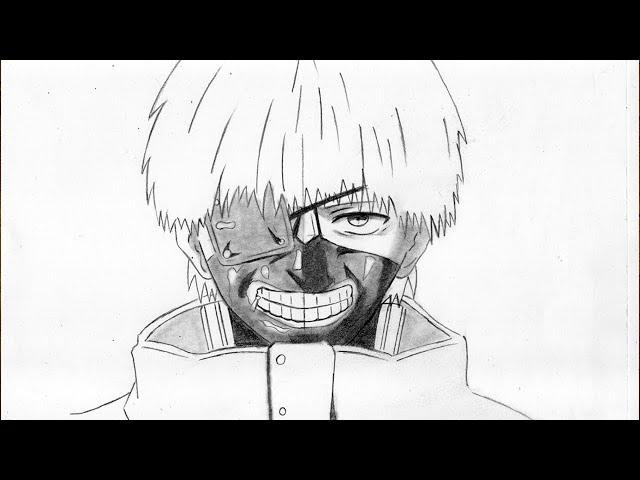 Anime Drawing | How to Draw Kaneki Ken Using Just a Pencil