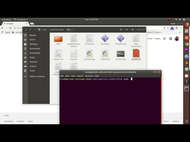 How to open android studio through Terminal | And create desktop icon