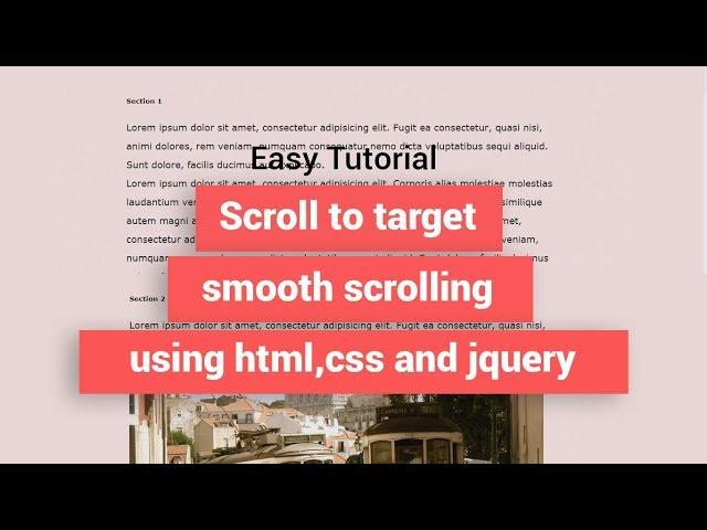 Scroll to target smooth scrolling using HTML, CSS & JQUERY | Smooth Scroll On Click