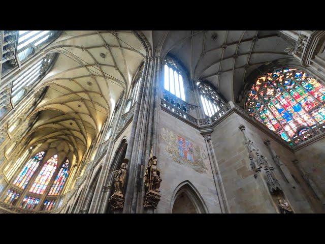 Prague, Czech Republic. The Gothic Cathedral of St Vitus. Walk Around