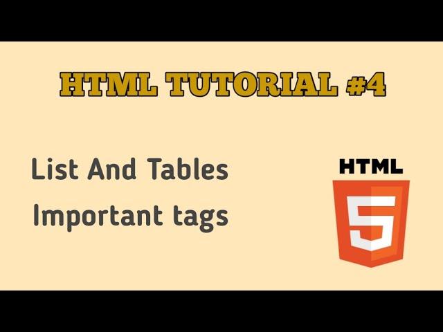 Table & List tages in html - html tut #4 || TechCryptCode