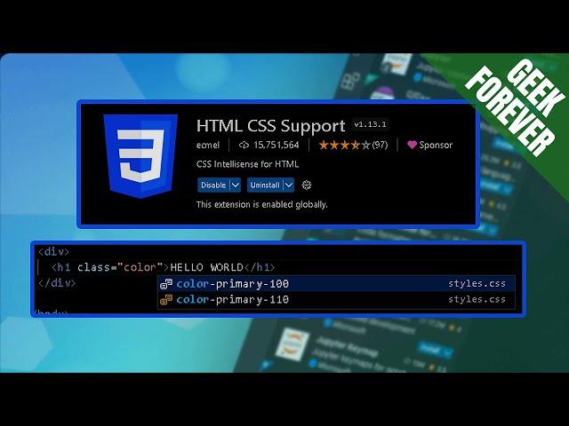 ️Auto Class Suggestions - HTML CSS Support (VS Code Setup)