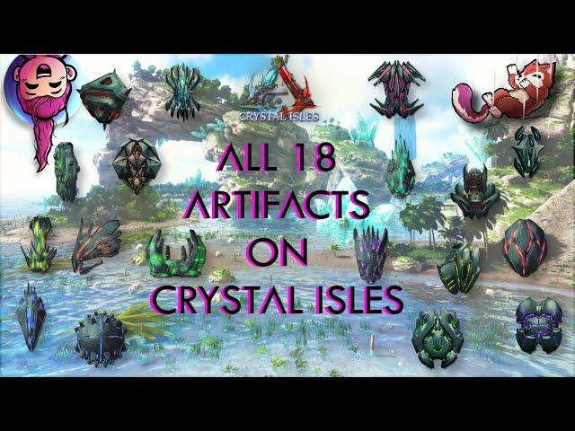 ALL 18 ARTIFACTS - CRYSTAL ISLES - Ark Survival Evolved