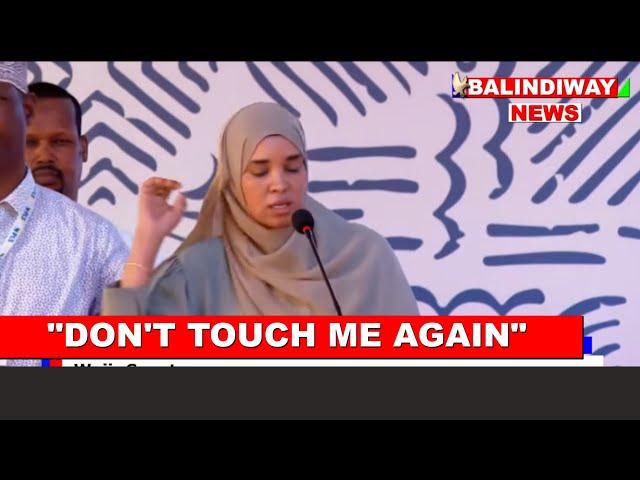 "DON'T TOUCH ME!" Drama as Wajir Woman Rep almost slap Ruto MC after trying to stop her in Wajir!