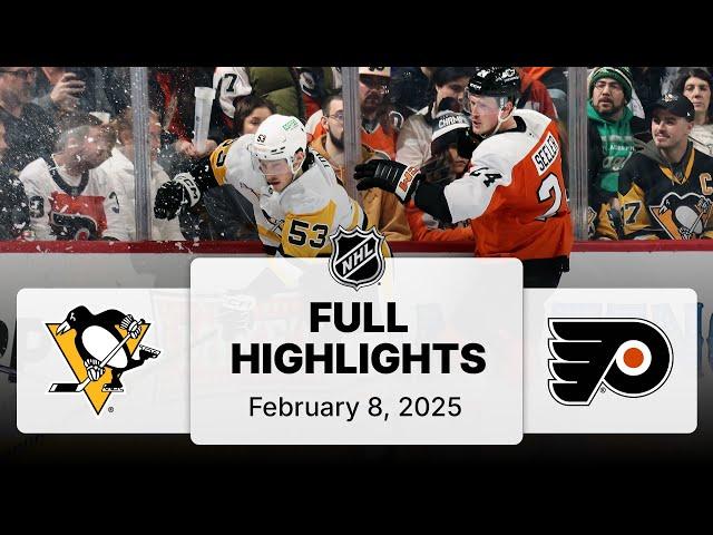 NHL Highlights | Penguins vs. Flyers | February 08, 2025