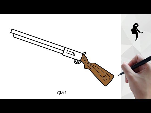 HOW TO DRAW A GUN IN EASY STEPS