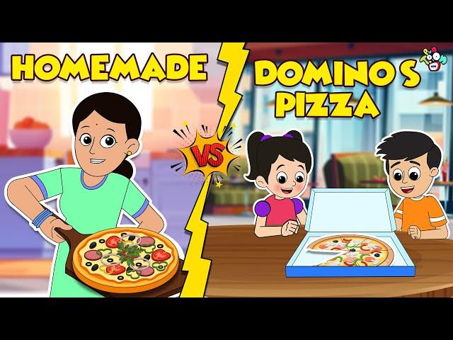 Homemade Vs Domino's Pizza | Food Challenge | Animated Stories | English Cartoon | PunToon Kids