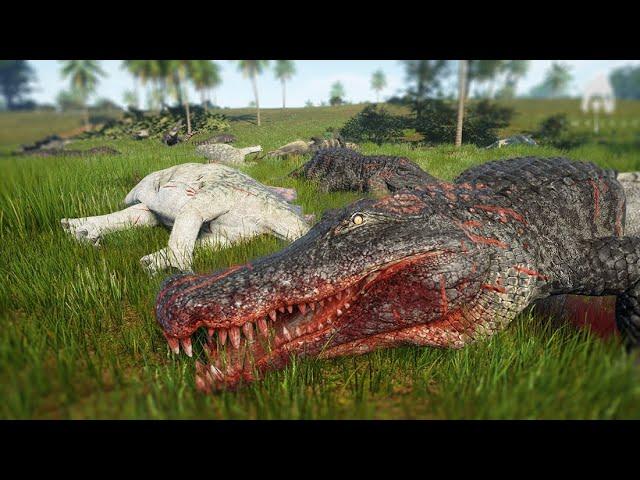 The isle EVRIMA - HUGE Stego Herd Vs Deinosuchus Ambush Pack - Cinematic Video