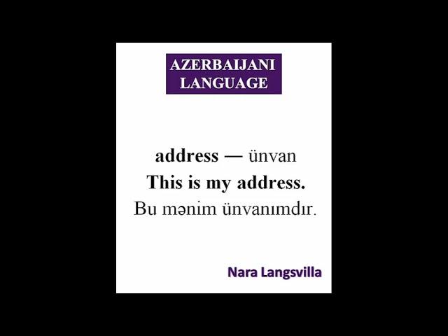 Learn Azerbaijani online | This is my address #shorts