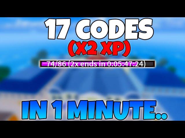 All 17  DOUBLE XP CODES In 1 Minute... (Blox Fruits)