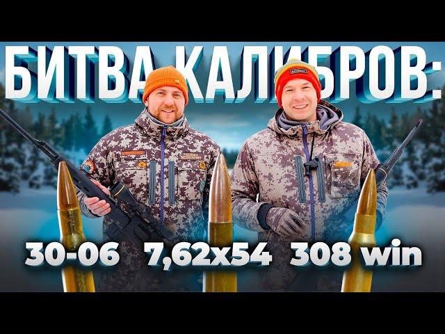 Какой нарезной КАЛИБР выбрать для ОХОТЫ? Тест 7,62х54, 308win, 30-06. Битва титанов.