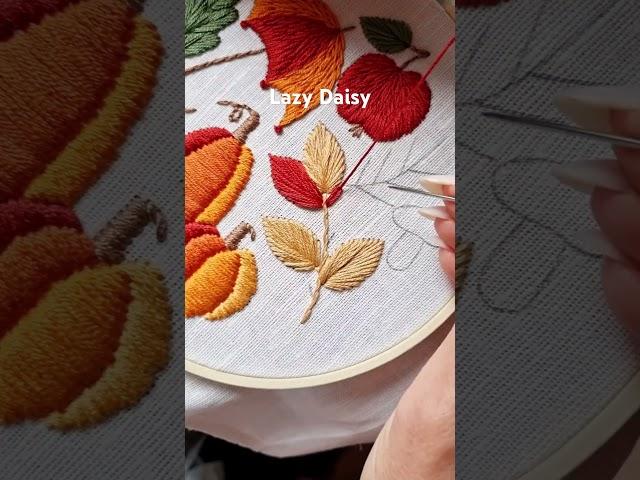 Lazy Daisy stitch tutorial #embroidery #handmade #handembroidery #stitch #art #craft #needle #fall