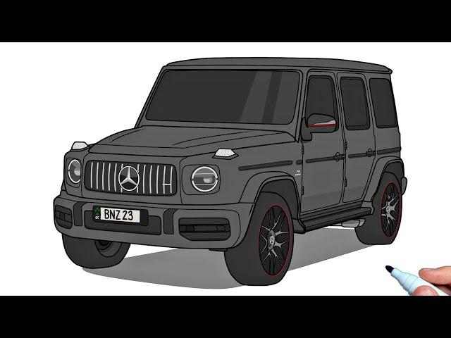 How to draw a MERCEDES G63 AMG 2022 | Drawing Mercedes-Benz g63 w464 Suv car step by step