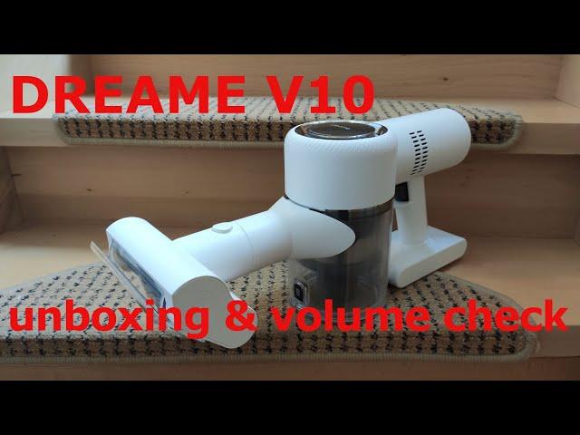 Dreame V10 cordless vacuum cleaner - unboxing & volume check