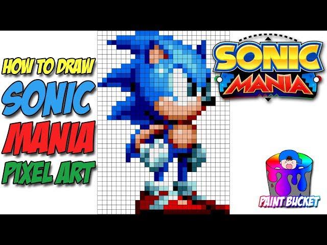 How to Draw Sonic the Hedgehog - Sonic Mania Pixel Art Drawing Tutorial