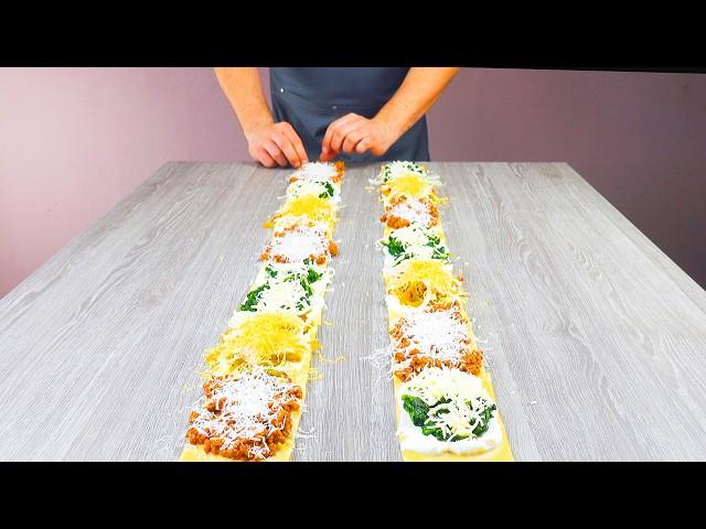 The Ultimate Dinner Idea: Giant Lasagna Roll With Bolognese Sauce, Spinach, Ricotta & Chicken