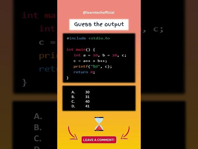 C Programming Quiz | Tamil | Learn Tech