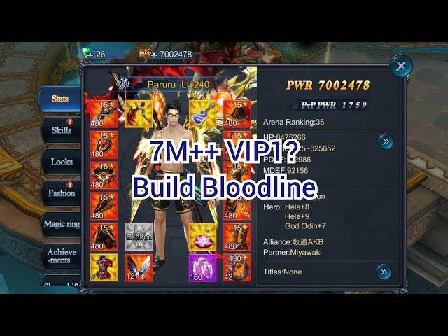 7M++ VIP1 build Bloodline goddess primal chaos sea