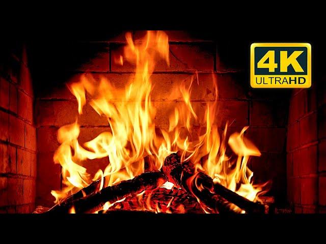  Cozy Fireplace 4K (12 HOURS). Fireplace with Crackling Fire Sounds. Crackling Fireplace 4K