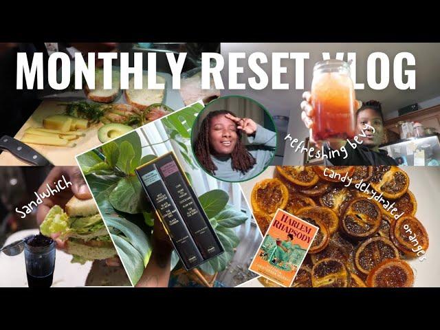 MONTHLY RESET Vlog  —  6 recipes, repotting 🪴, grocery shopping, laundry, a frustrating A** Book!