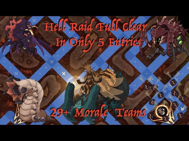 Epic Seven - Hell Raid 100% full clear in 5 entrances - Azmakalis Labyrinth - e7