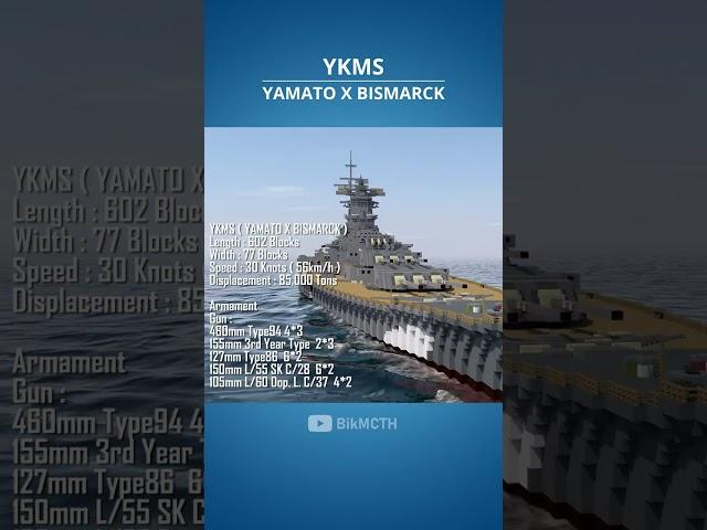 YKMS | (YAMATO x BISMARCK) # #battleship #minecraft #yamato