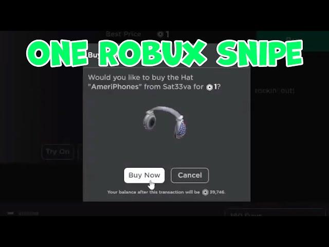 Sniping a Limited for 1 Robux