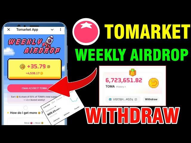 Tomarket Weekly Airdrop Claim And Withdraw | Tomarket Listing Date | Toma Withdraw