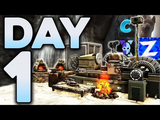 How 4 YouTubers Claim an OP Ragnarok Cave Day 1! - ARK PvP