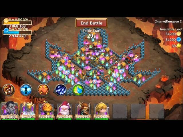 Castle Clash Insane Dungeon Level 2 1-6 New Update