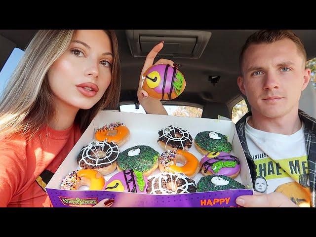 halloween donuts mukbang + a chaotic moving vlog! (life update)