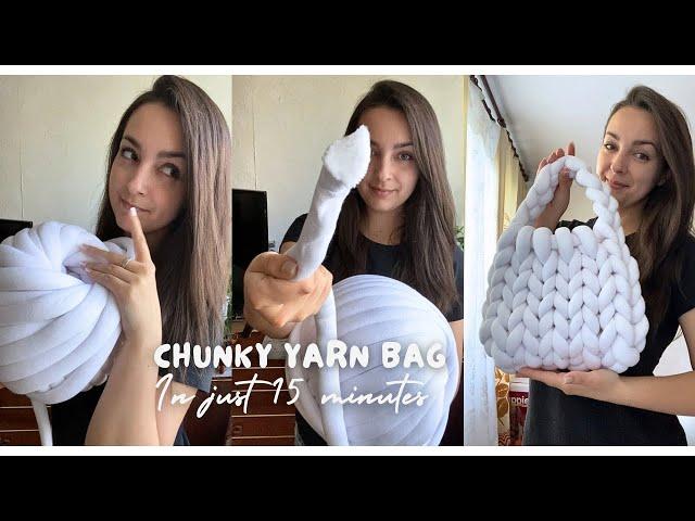 Chunky yarn bag in just 15 minutes - English Version