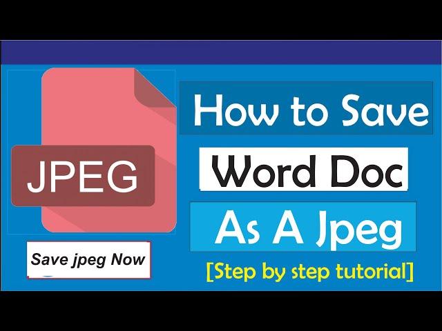 How To Save Word Doc As Jpeg