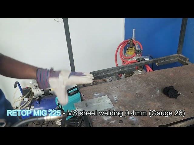 RETOP MIG 225 - thin sheet welding 0.4mm (Gauge 26)