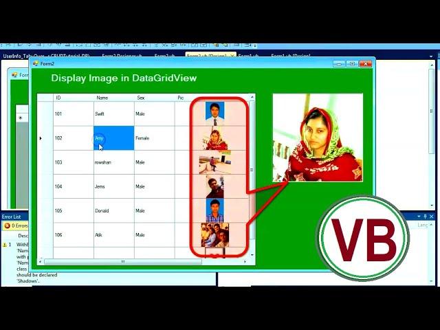 Datagridview Cell Click Event VB | How to Display Image from DataGridView to PictureBox VB