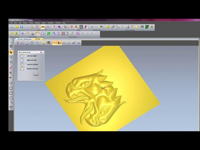 Relief Mirror Merge in Artcam