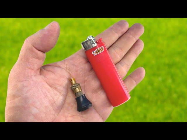 Just insert the tire valve into the lighter and you will be amazed at the result