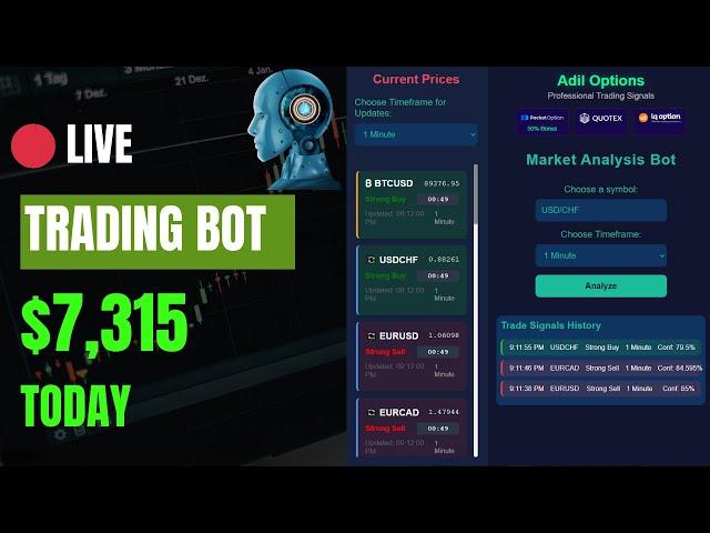 AI Trading Bot Made $7,315 on Pocket Option | Live Binary Option Trading