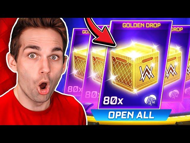 HUGE *BLACK MARKET* GOLDEN DROP OPENING! *80x LUCKY* (Rocket League Golden Item Opening)