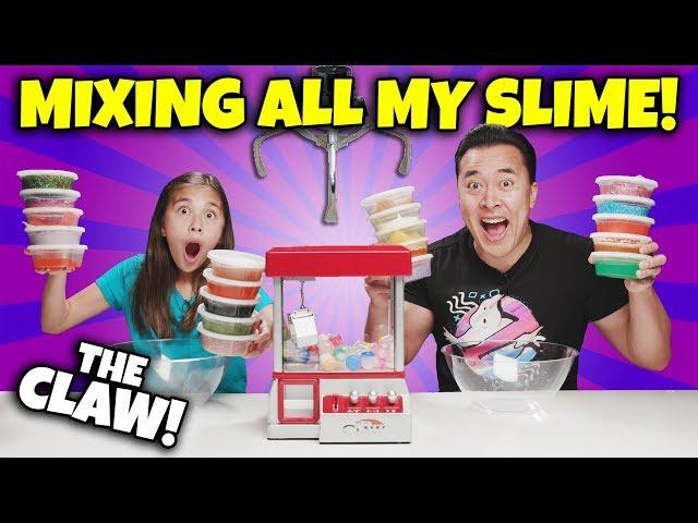 MIXING ALL MY SLIME WITH THE CLAW MACHINE!!! Switch Up Challenge!