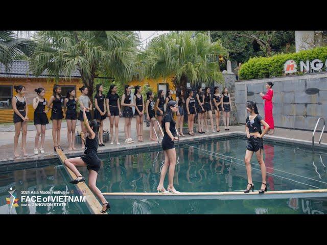 Ep 5 | CATWALK CHALLENGE ACROSS A POOL USING A SMALL WOODEN PLANK | FACE OF VIETNAM 2024