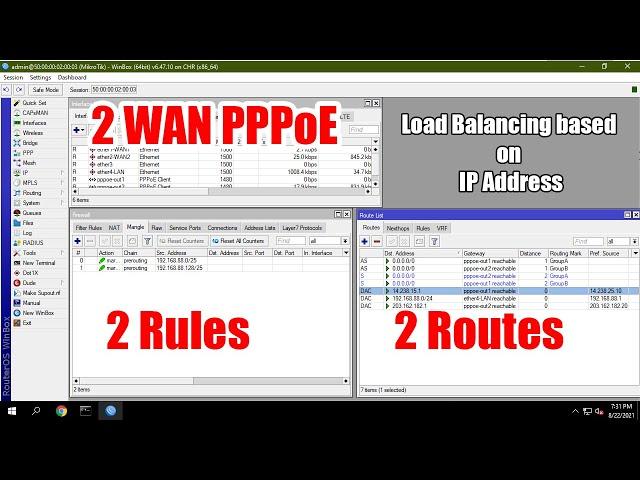 Mikrotik - How to do Load Balancing based on client IP Address - Dual PPPoE WAN