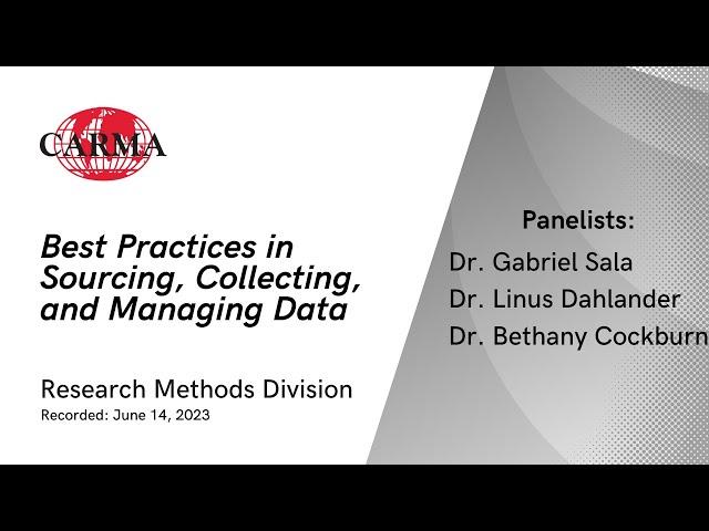 Best Practices in Sourcing, Collecting, and Managing Data