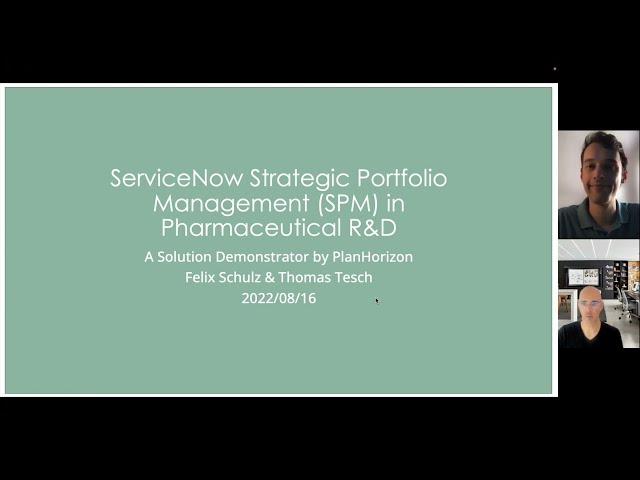 PlanHorizon Pharma R & D NPD Solution Demonstrator based on ServiceNow SPM