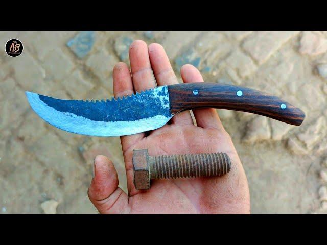 Making a Super Sharp knife From an old Rusty Bolt | Awesome blacksmith